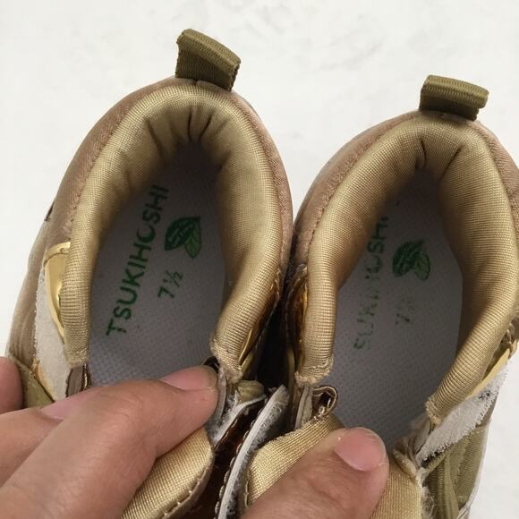 Tsukihoshi Shoes Toddler, GOLD HONEY, SIZE 7.5, HIGH TOP strap close - Picture 8 of 9